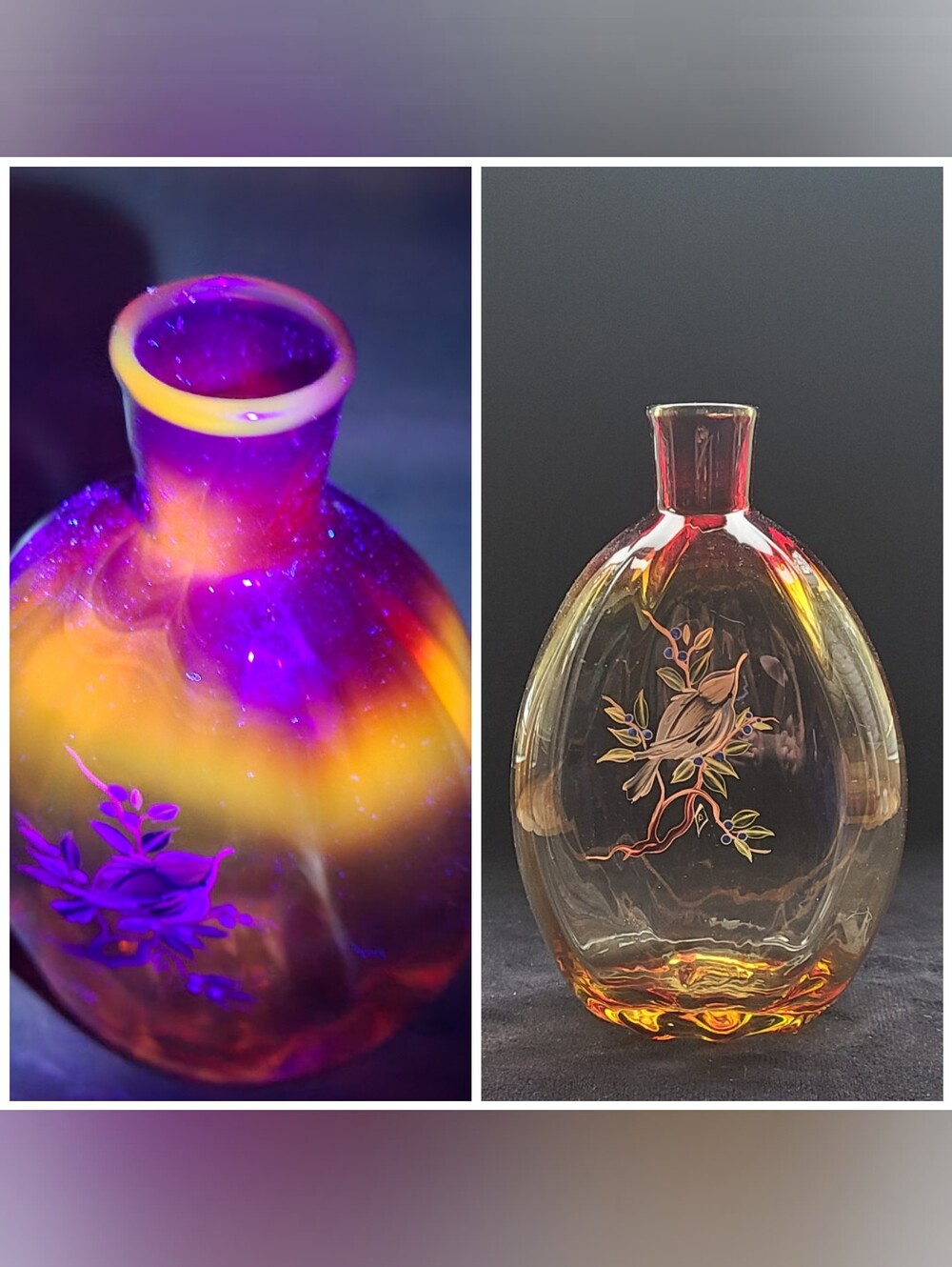 Blenko Vintage Hand Painted Decanter